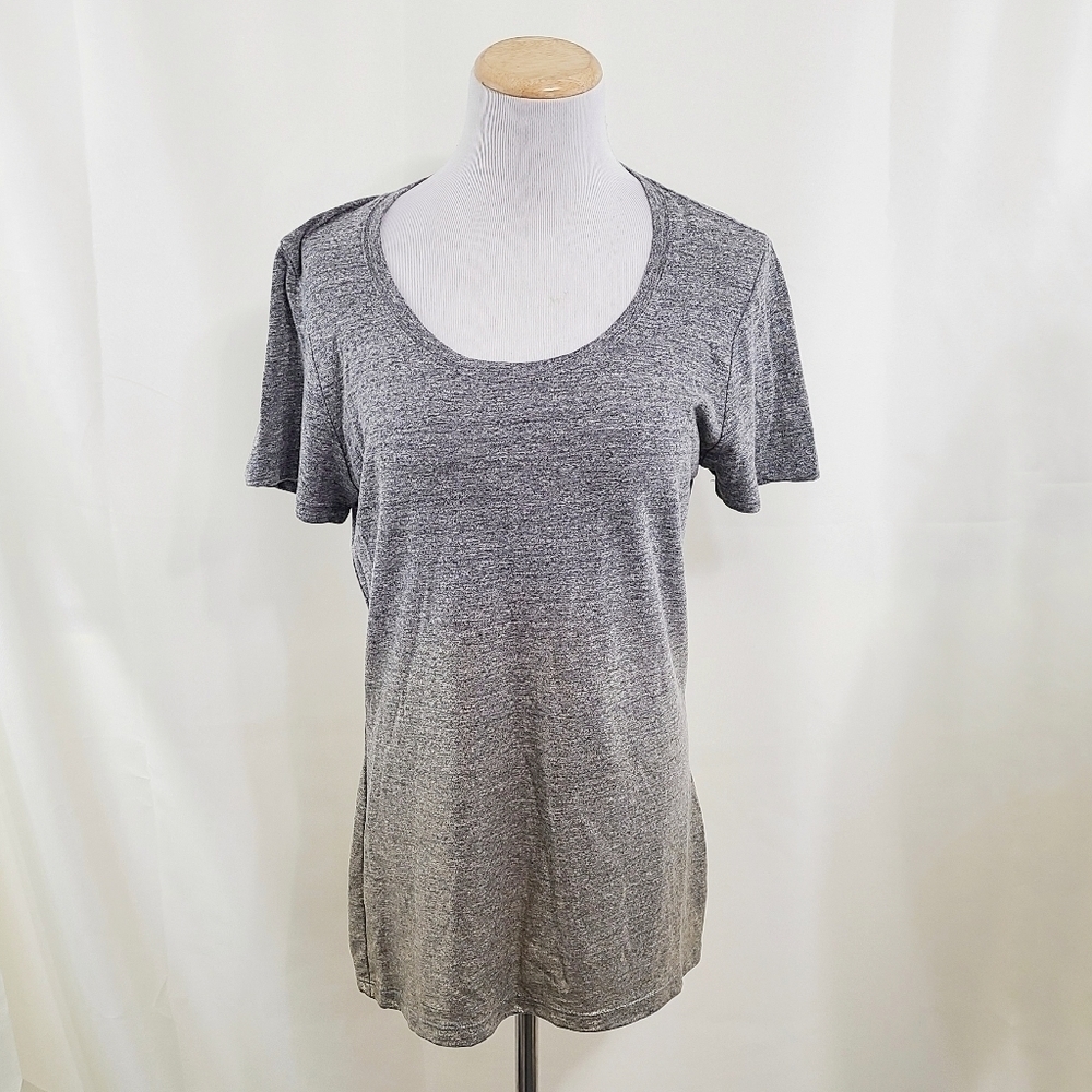 Monrow metallic gold gradient short sleeve tee v-neck foil t-shirt size medium